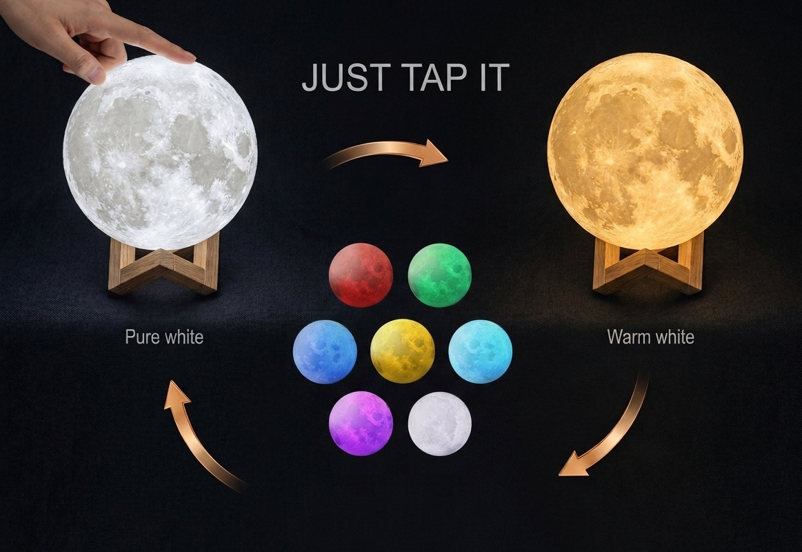 Premium 3D Moon Lamp