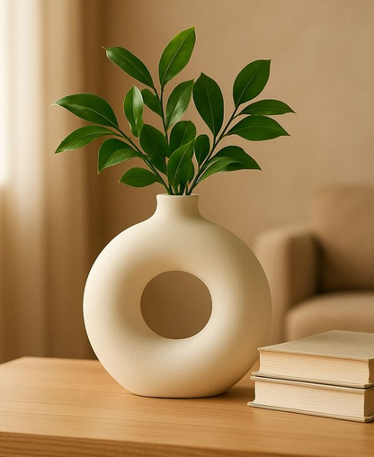 Ceramic Donut Flower Vase