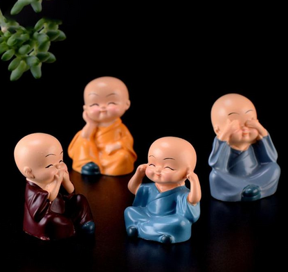 4-Piece Monk Figurines