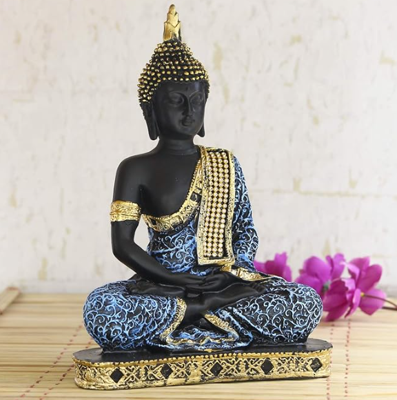 Blue Golden Buddha Idol