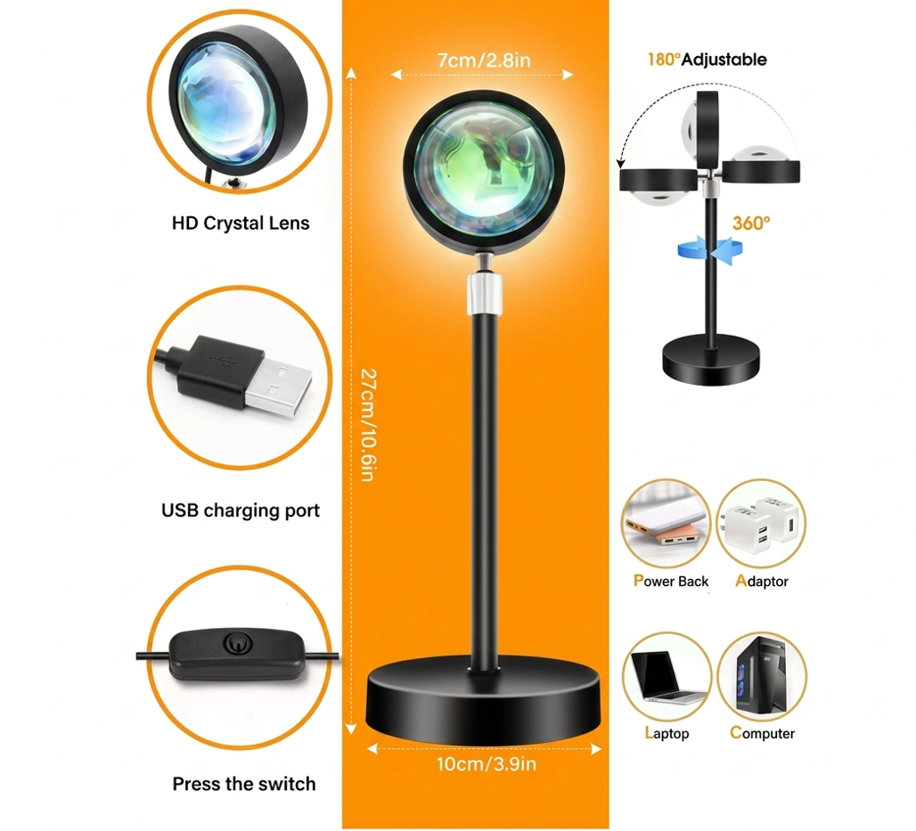 16-Color Sunset Projection Lamp